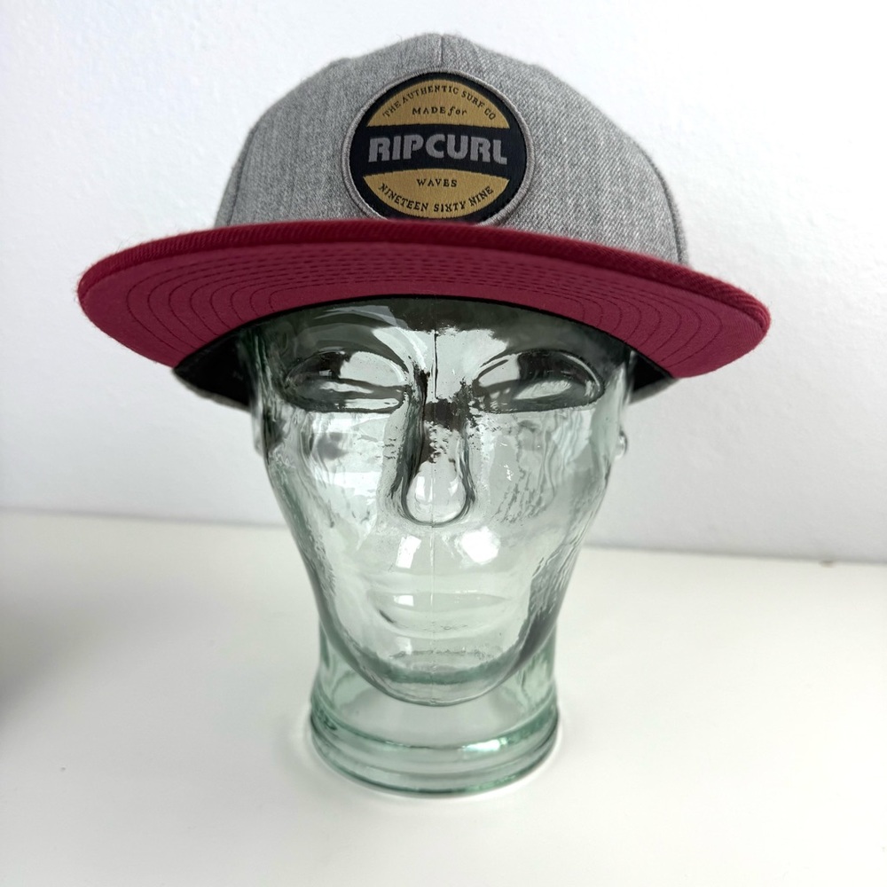 Rip Curl Gray and Burgundy Cap
